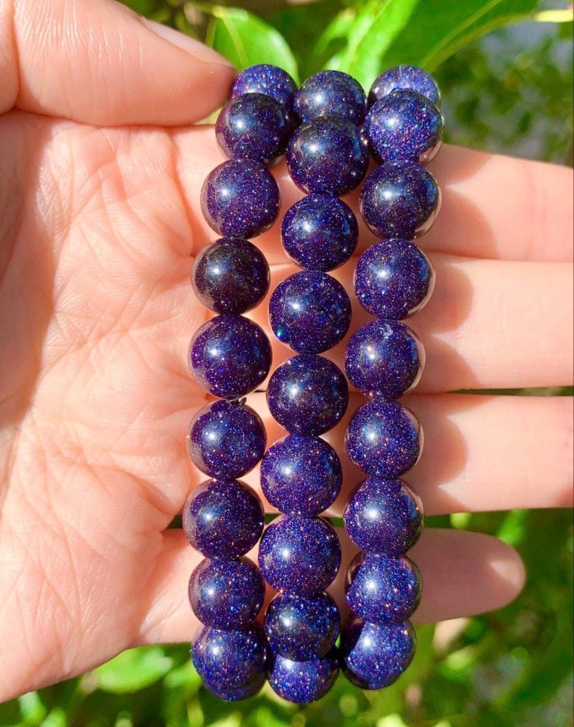 Sparkly Blue Goldstone Bracelet