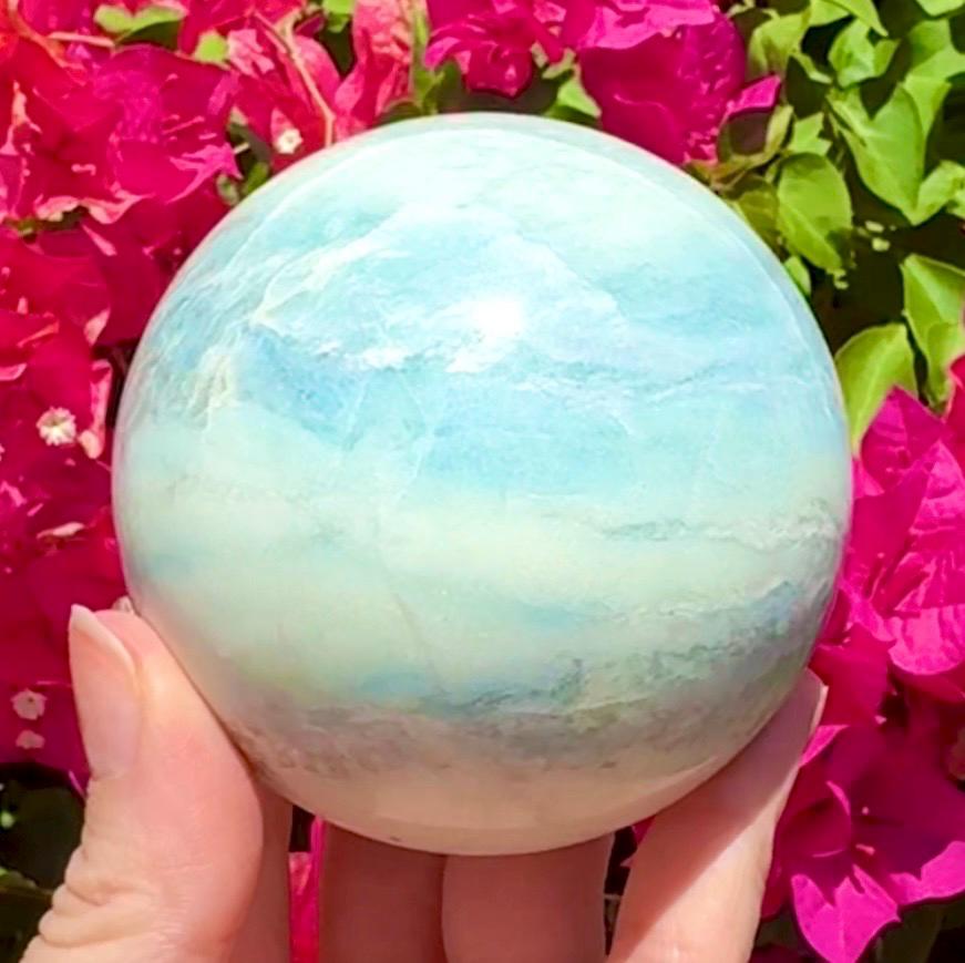 Big Blue Sky Calcite Sphere 74mm