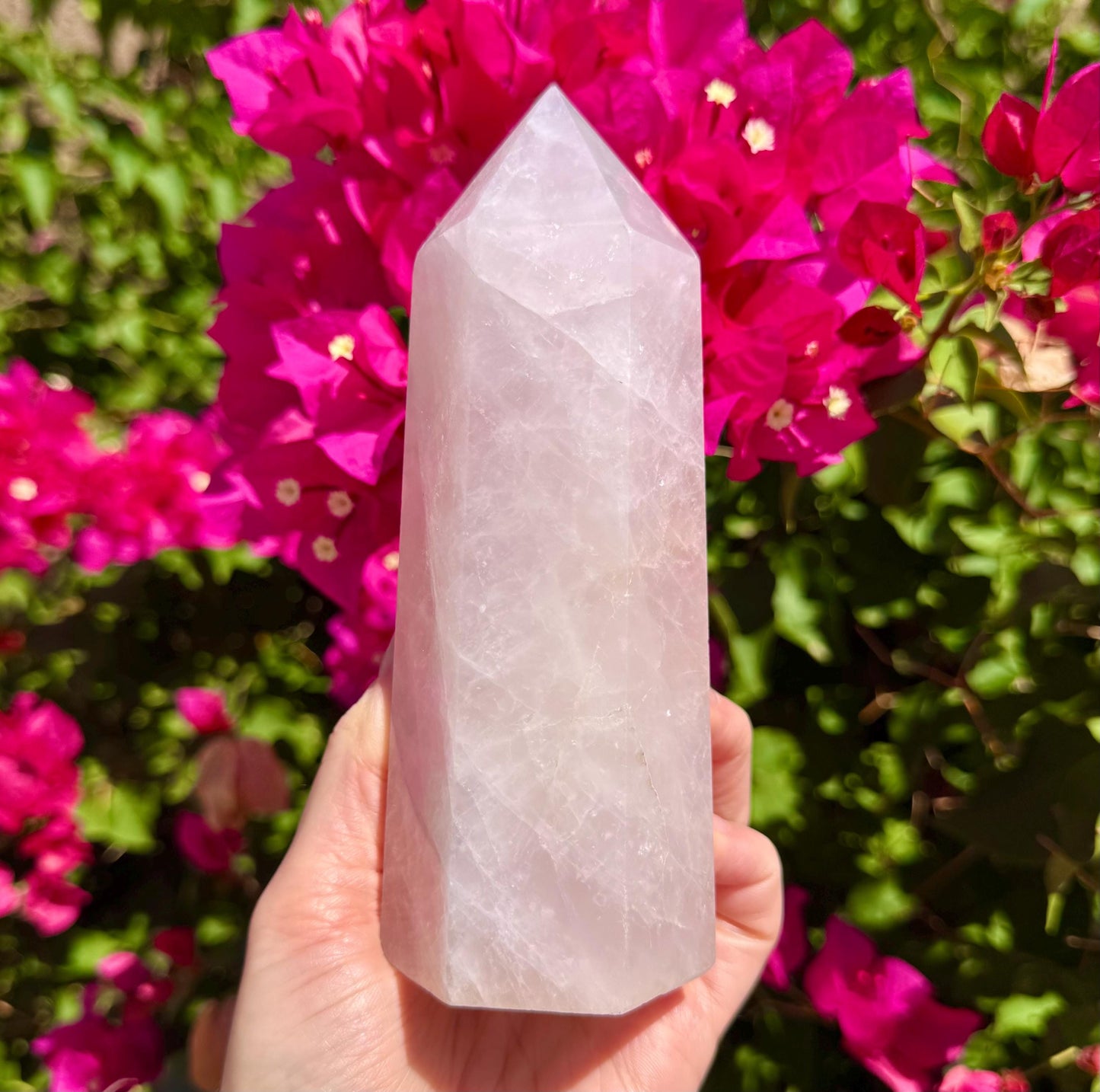 Beautiful Rose Quartz Tower 6”