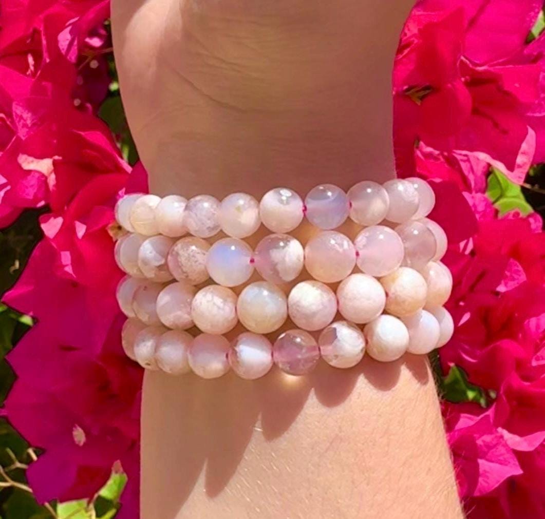 Gorgeous Flower Agate Bracelet