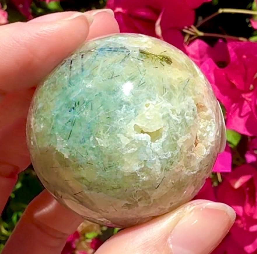 Beautiful Prehnite & Epidote Crystal Sphere