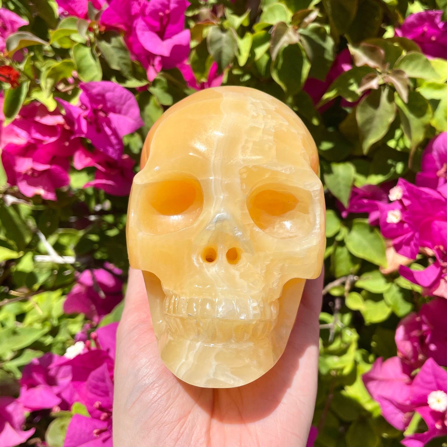 Orange Calcite Crystal Skull