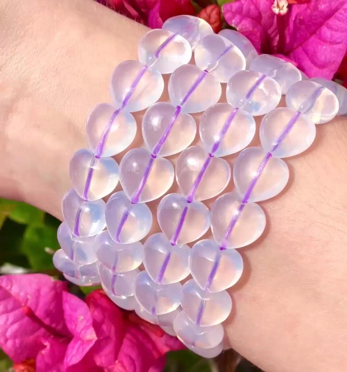 Lavender Quartz Heart Bracelet