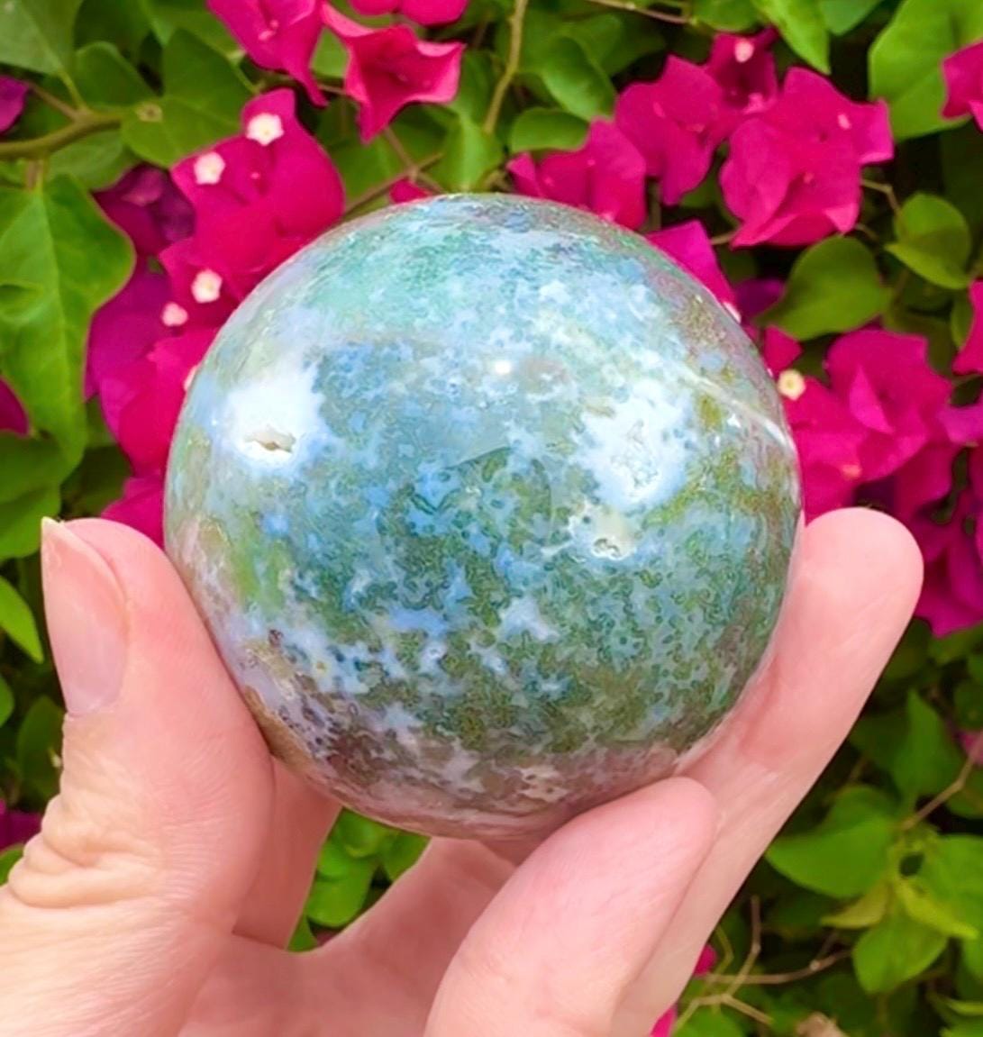 Moss Agate Sphere Crystal Ball