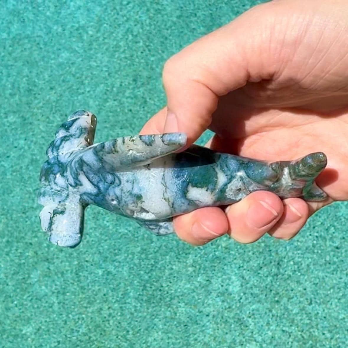 Druzy Moss Agate Hammerhead Shark
