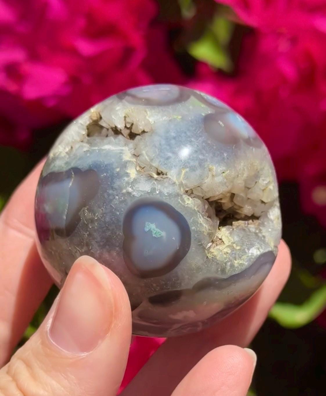 Druzy Moss Agate Sphere Crystal Ball