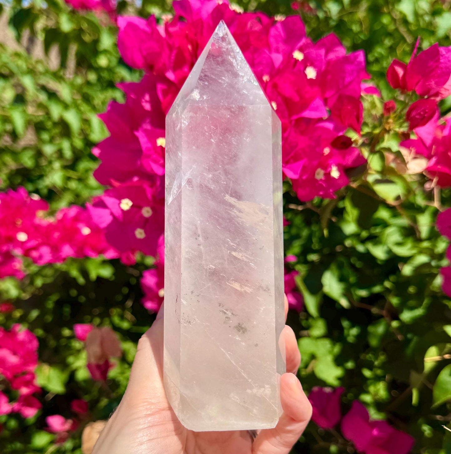 Tall Clear Quartz Tower 7”