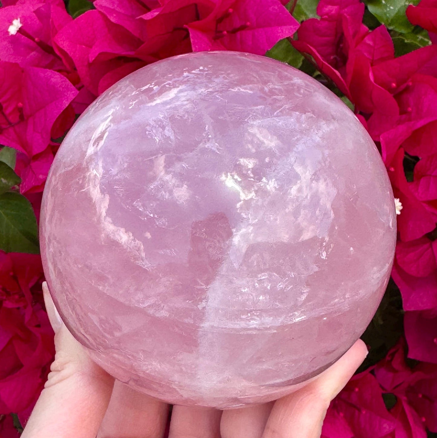 Large Star Rose Quartz Sphere Crystal Ball 89mm