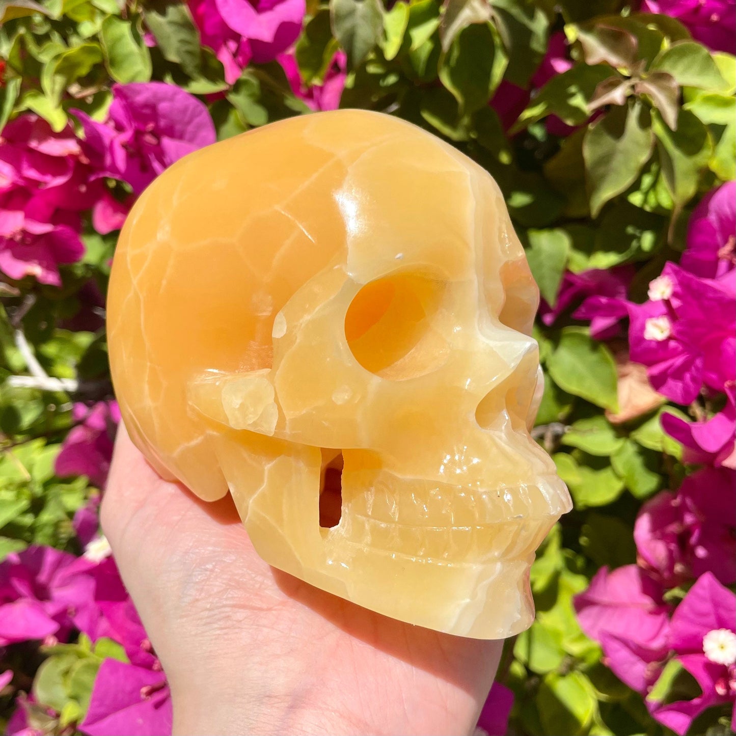 Orange Calcite Crystal Skull