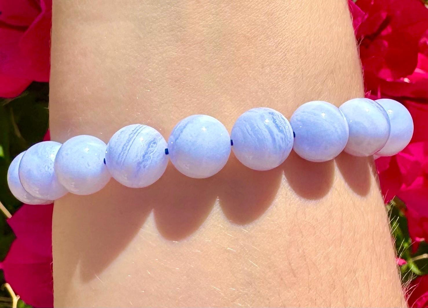 Big Beautiful Blue Lace Agate Bracelet