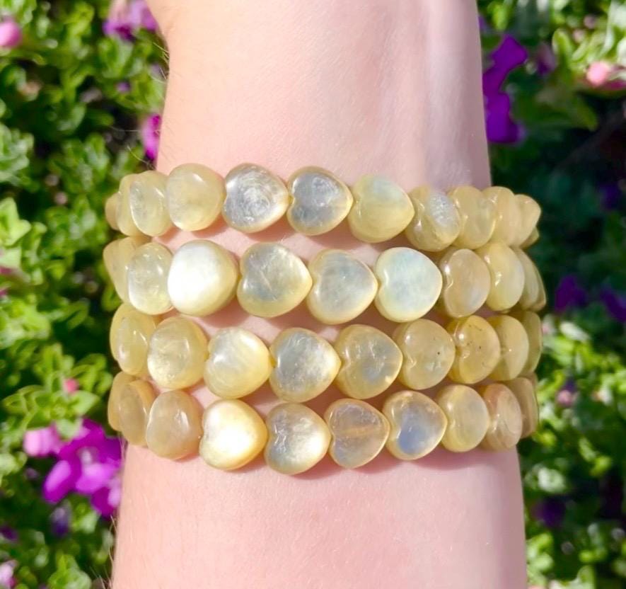 Flashy Golden Mica Heart Bracelet