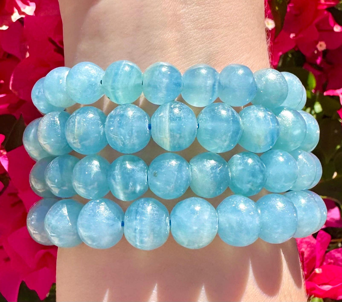 High Quality Blue Aquatine Lumerian Calcite Bracelet