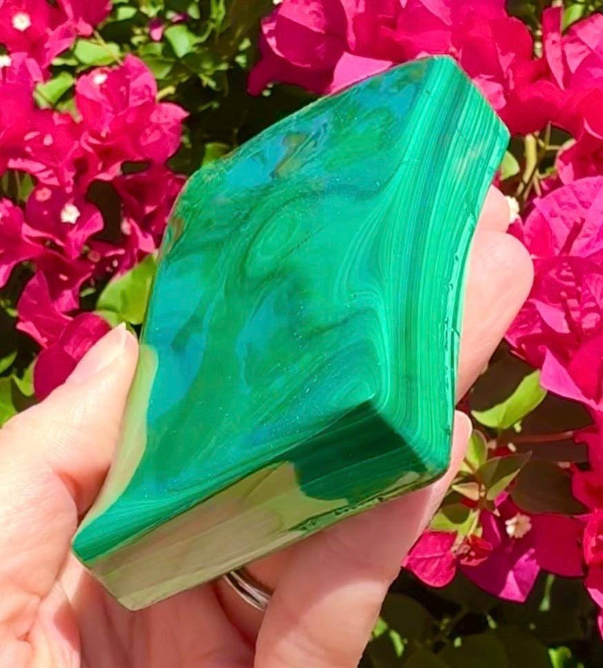 Trippy Large Malachite Slab From Zambia