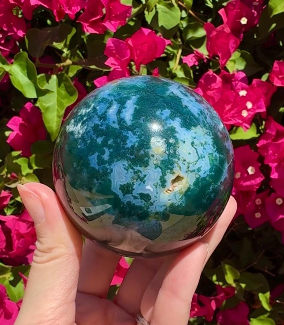 Moss Agate Sphere Crystal Ball