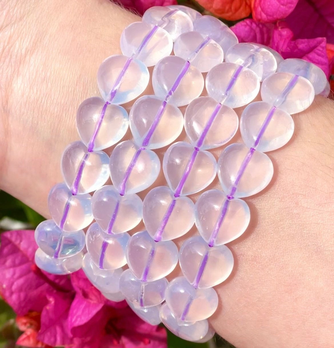 Lavender Quartz Heart Bracelet