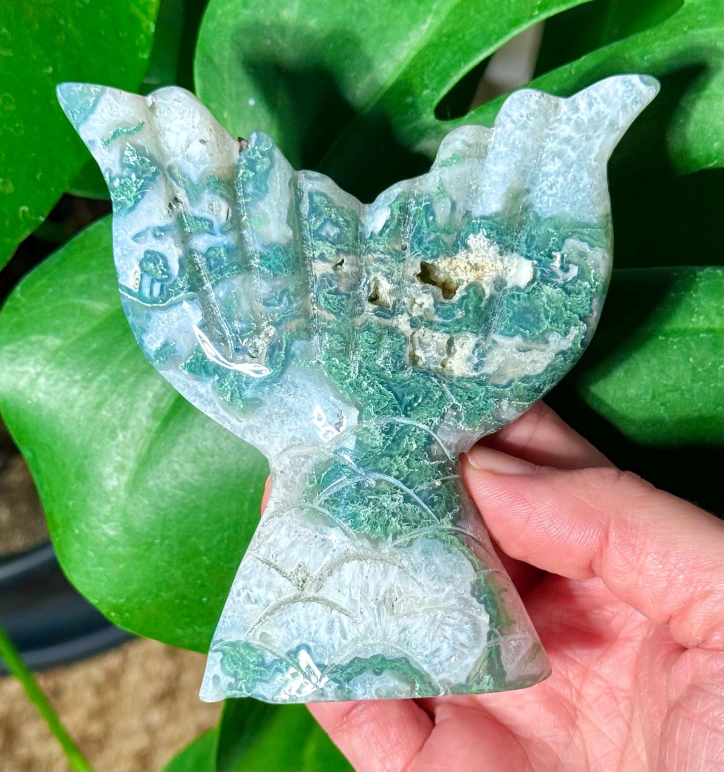Gorgeous Moss Agate Mermaid Tail