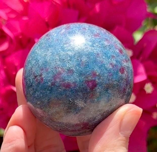 UV Reactive Ruby Kyanite Sphere *read description