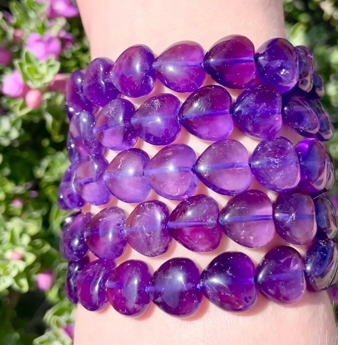 Gorgeous Amethyst Heart Bracelet