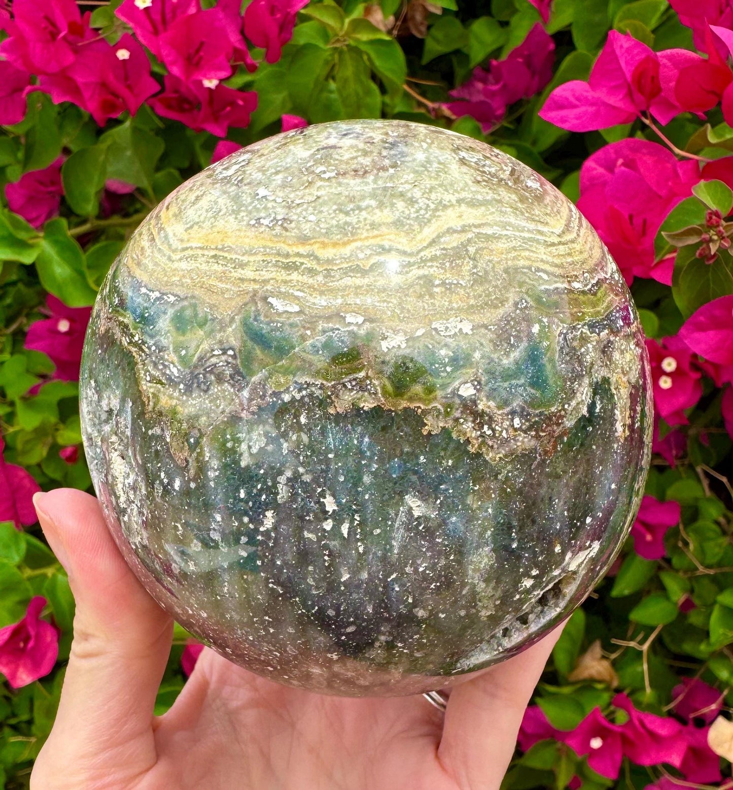 Huge Ocean Jasper Sphere Crystal Ball Planet Jupiter Crystal Sphere Massive Druzy Ocean Jasper Sphere