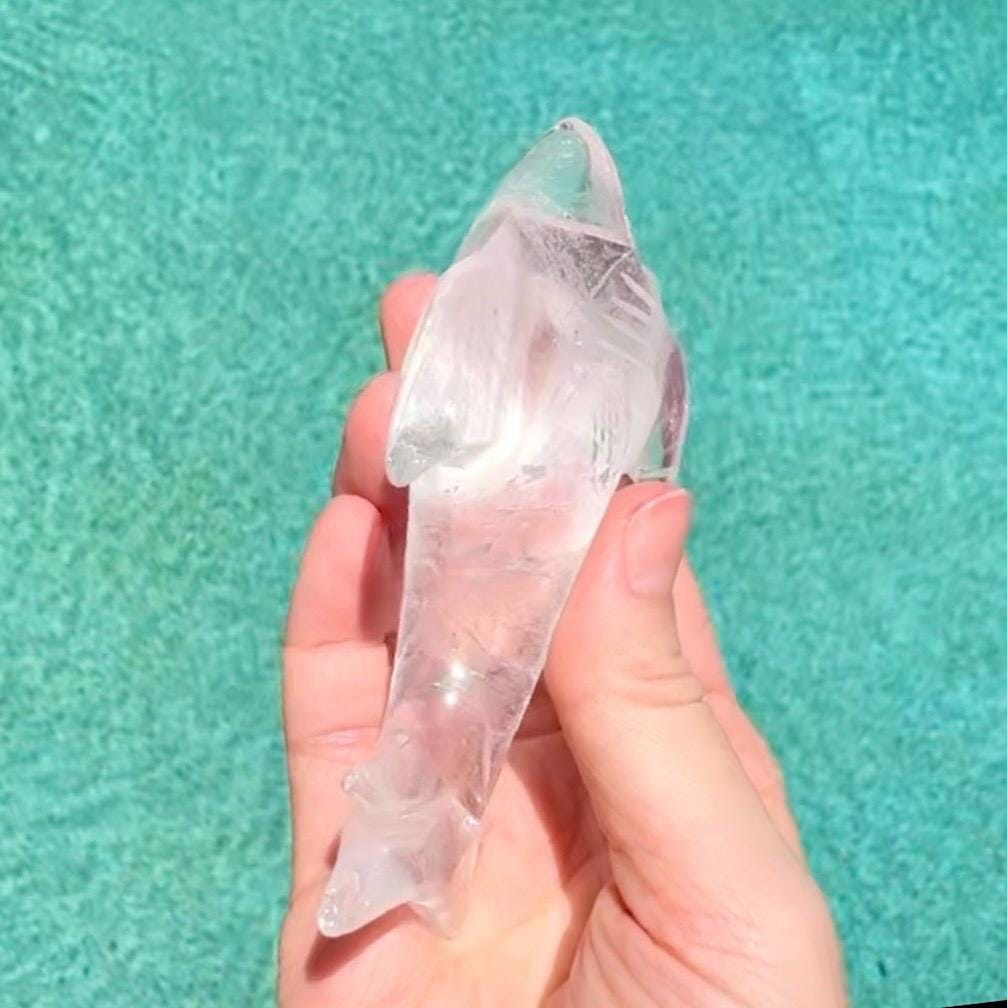 Clear Quartz Shark Carving