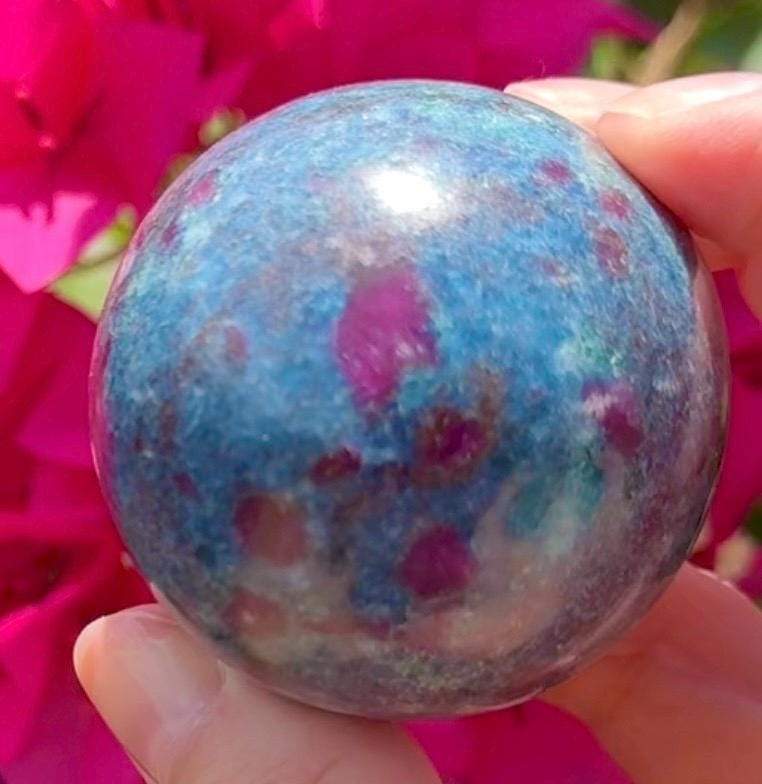 UV Reactive Ruby Kyanite Sphere