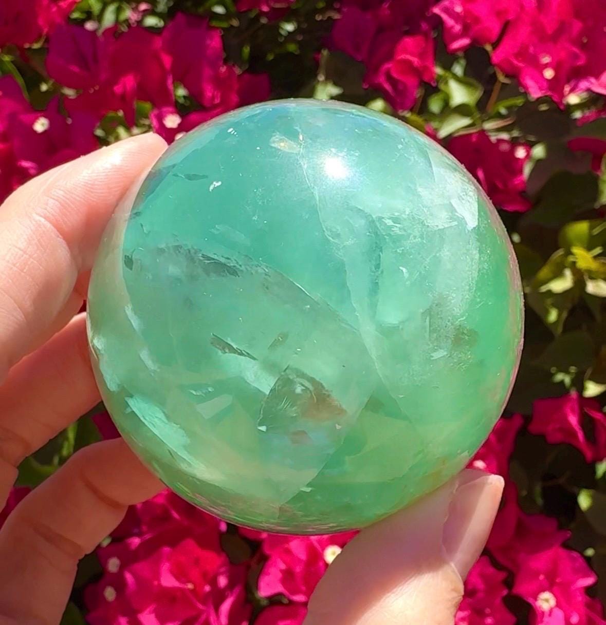 Green Fluorite Sphere Crystal Ball