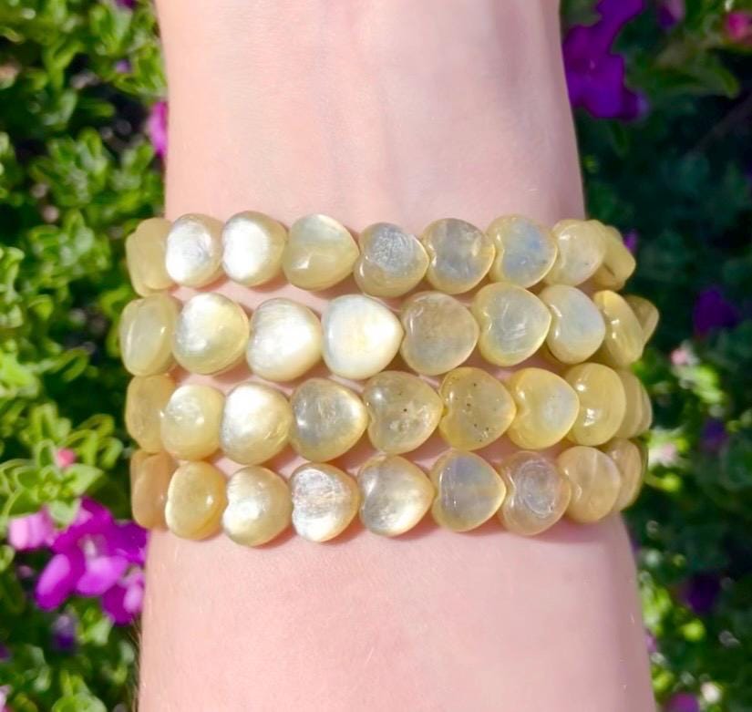 Flashy Golden Mica Heart Bracelet