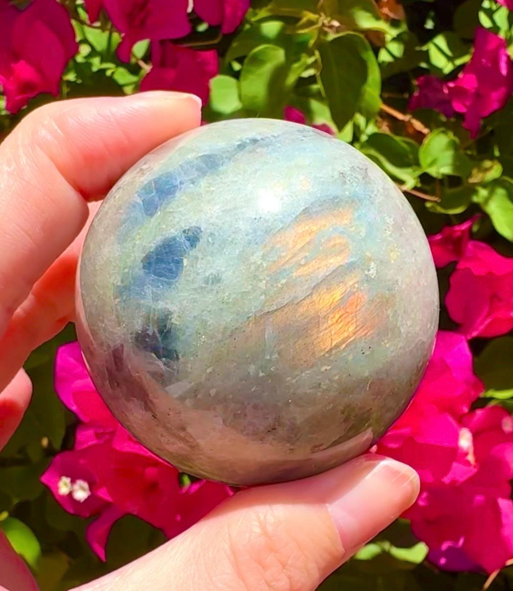 Sunset Labradorite Sphere Flashy Labradorite