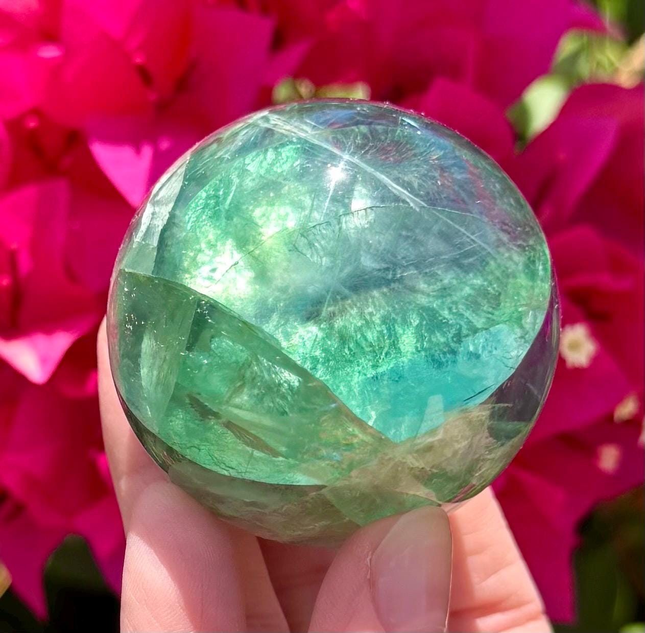 Stunning Rainbow Fluorite Sphere Crystal Ball