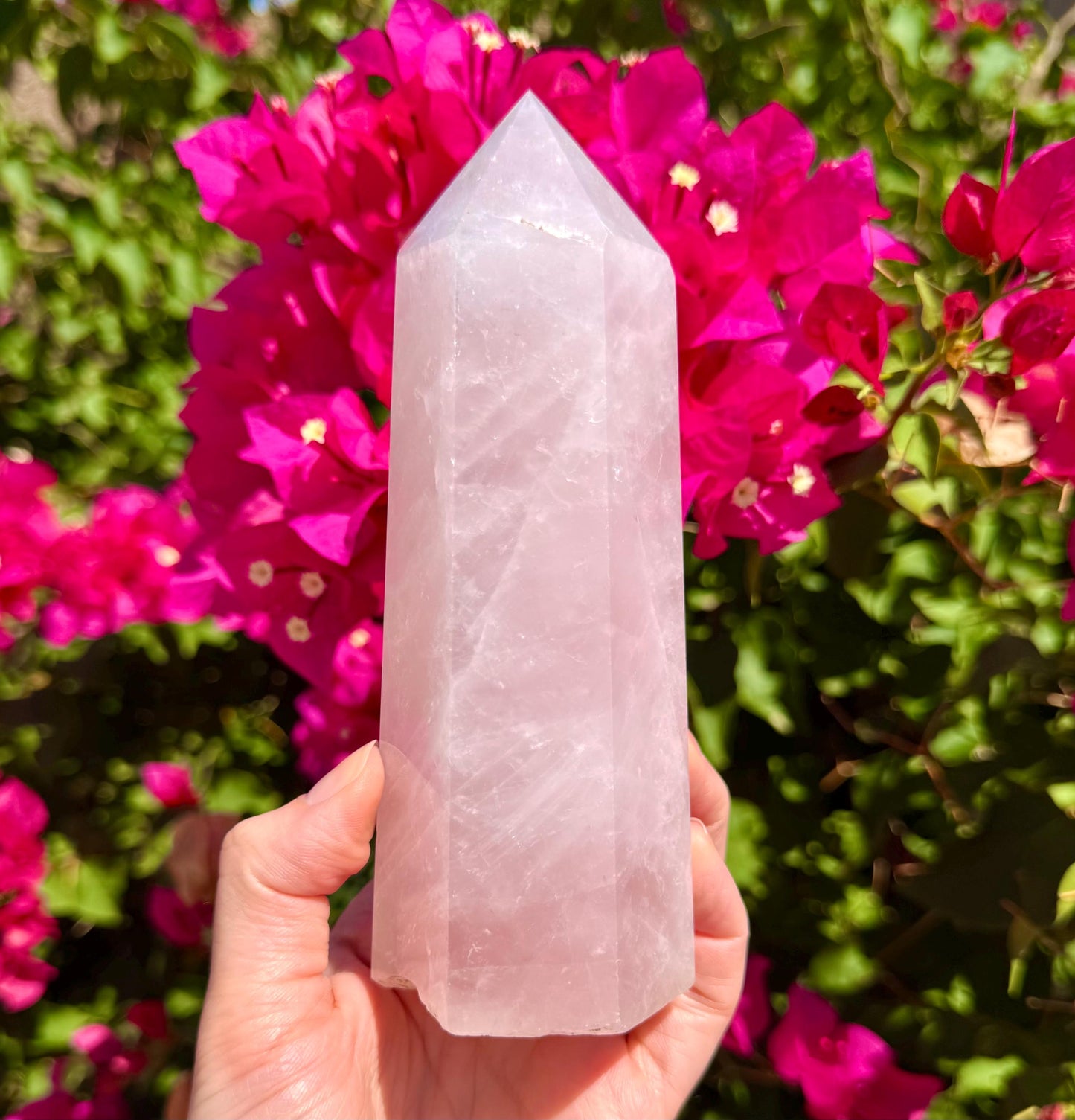 Beautiful Rose Quartz Tower 6”