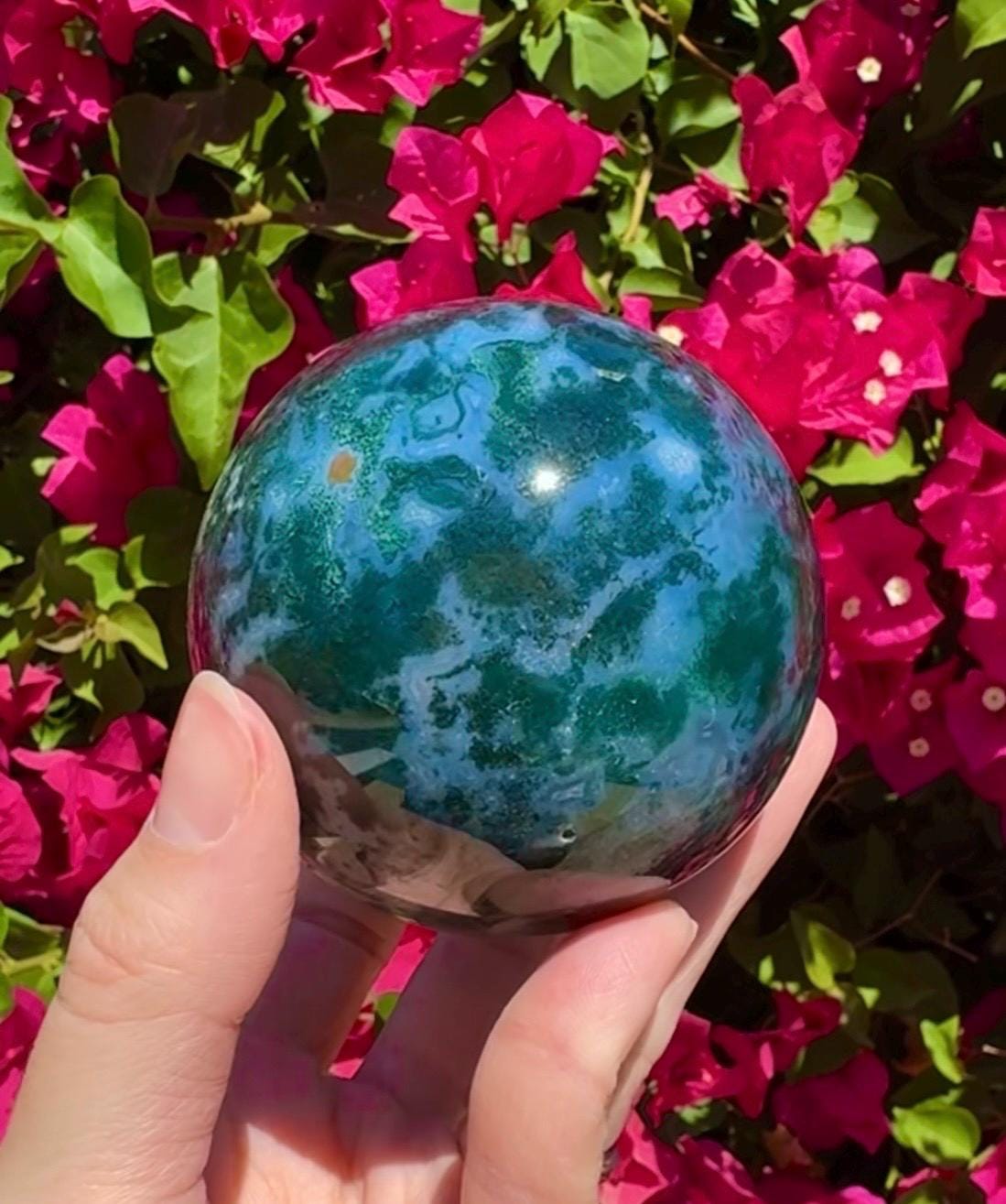 Moss Agate Sphere Crystal Ball