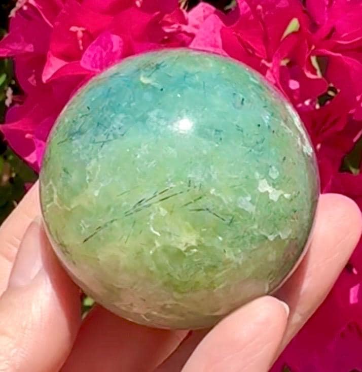 Beautiful Prehnite & Epidote Crystal Sphere