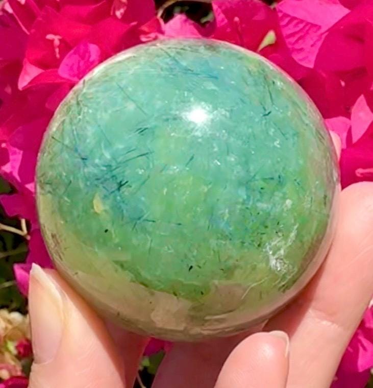 Beautiful Prehnite & Epidote Crystal Sphere