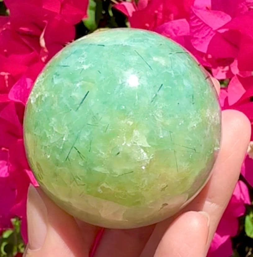 Beautiful Prehnite & Epidote Crystal Sphere
