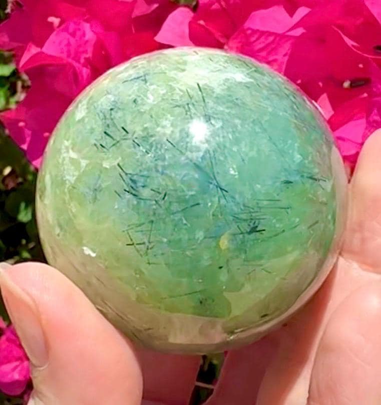 Beautiful Prehnite & Epidote Crystal Sphere