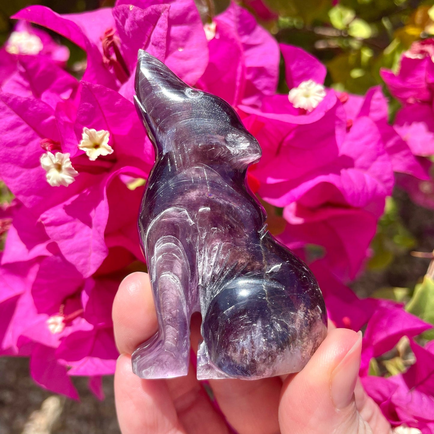Gem Lepidolite Wolf