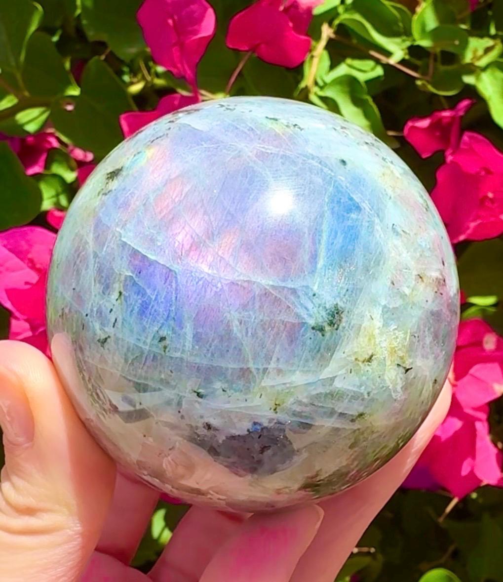 Gorgeous Purple & Blue Labradorite Sphere Big Purple Flashy Labradorite