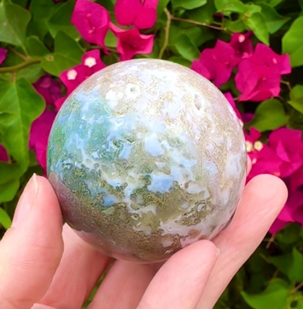 Moss Agate Sphere Crystal Ball