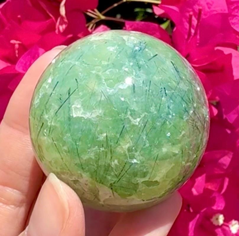 Beautiful Prehnite & Epidote Crystal Sphere