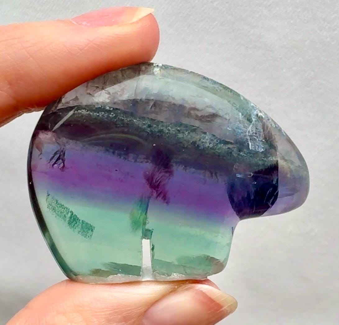 Mexican Fluorite Handcarved Mini Bear Zuni Totem Animal Carving