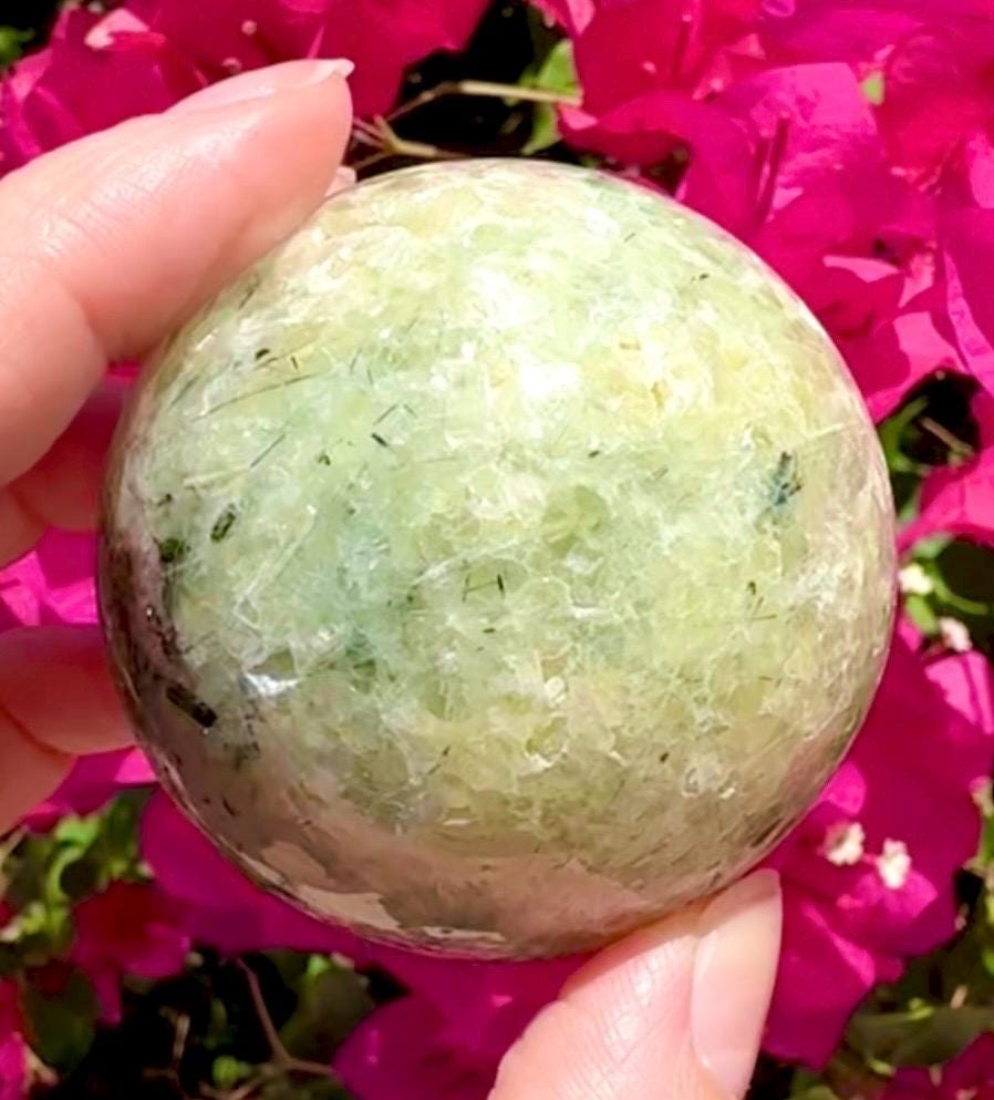 Beautiful Prehnite & Epidote Crystal Sphere