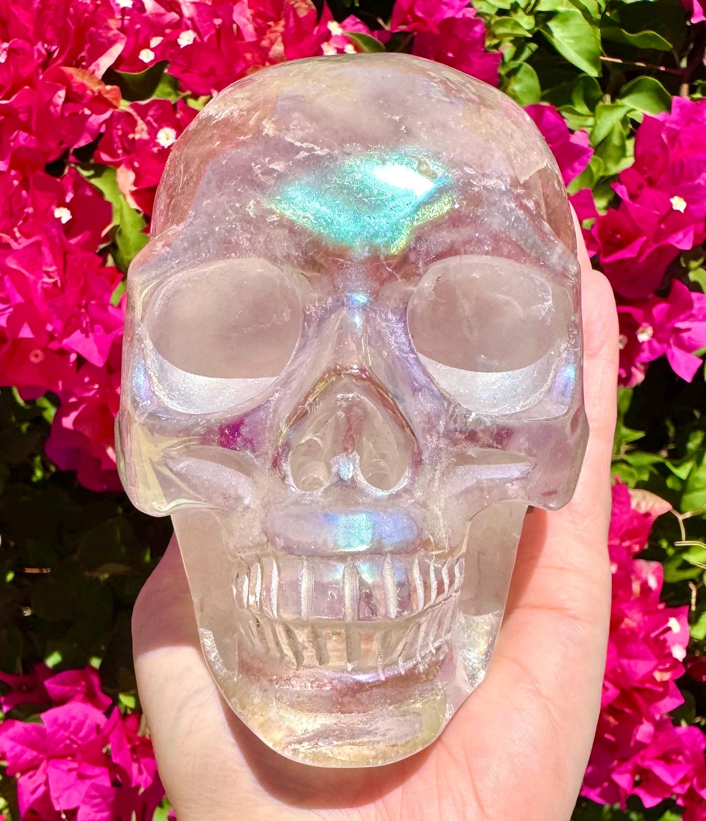 Stunning Angel Aura Clear Quartz Skull