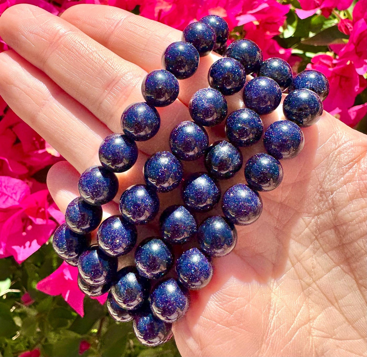 Sparkly Blue Goldstone Bracelet