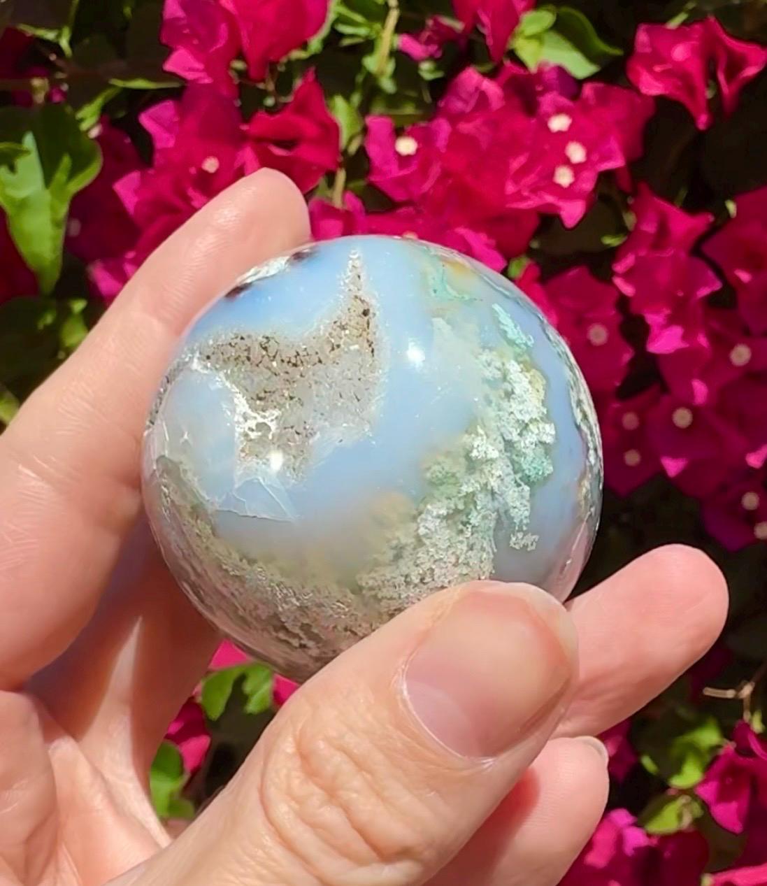 Druzy Moss Agate Sphere Crystal Ball