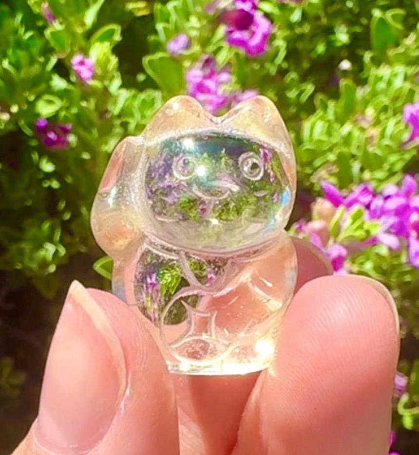 Natural Citrine Lucky Cat Carving Good Luck Charm