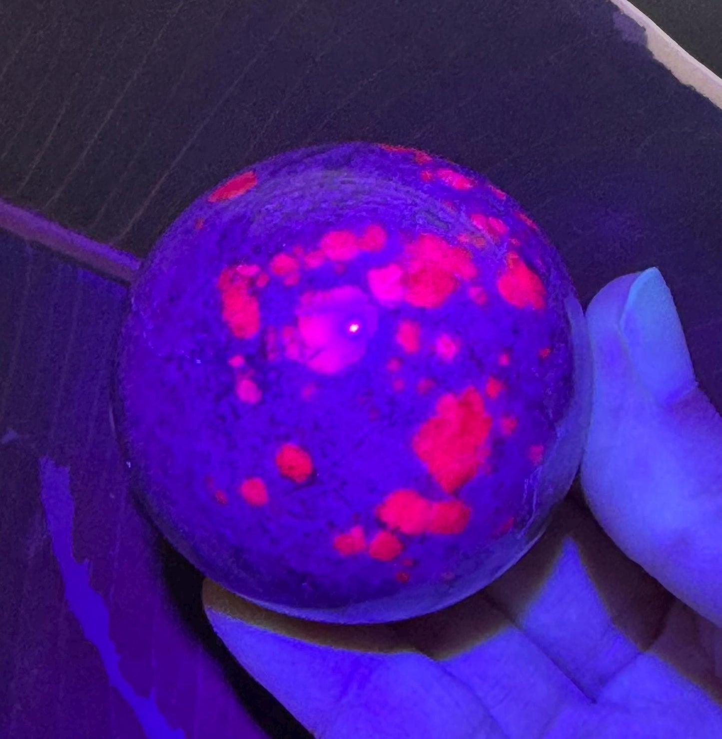 UV Reactive Ruby Kyanite Sphere
