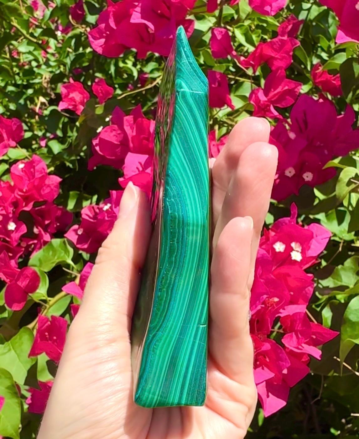 Trippy Large Malachite Slab From Zambia