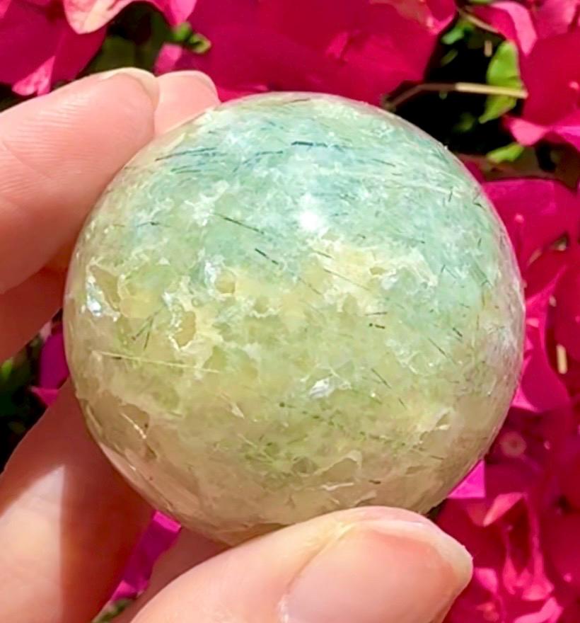 Beautiful Prehnite & Epidote Crystal Sphere