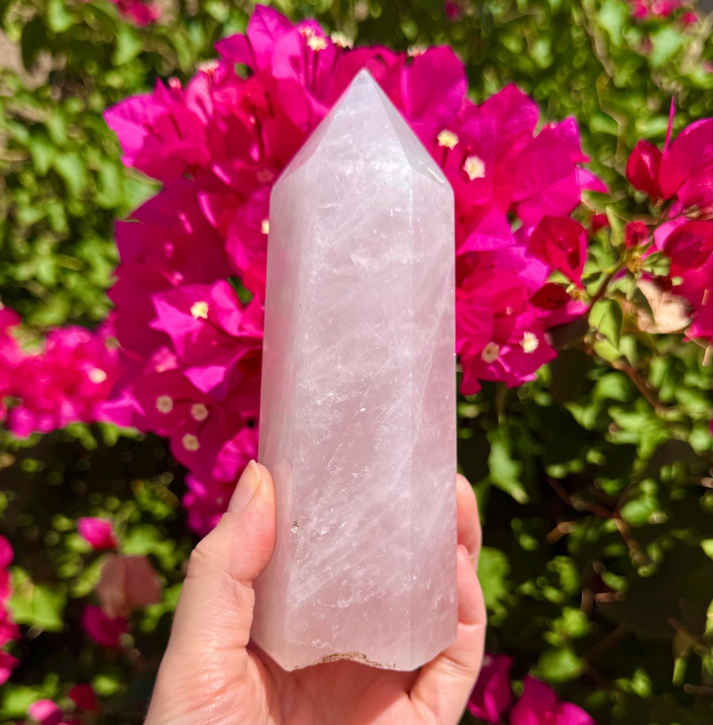 Beautiful Rose Quartz Tower 6”
