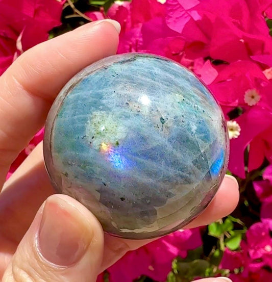 Flashy Rainbow Labradorite Sphere